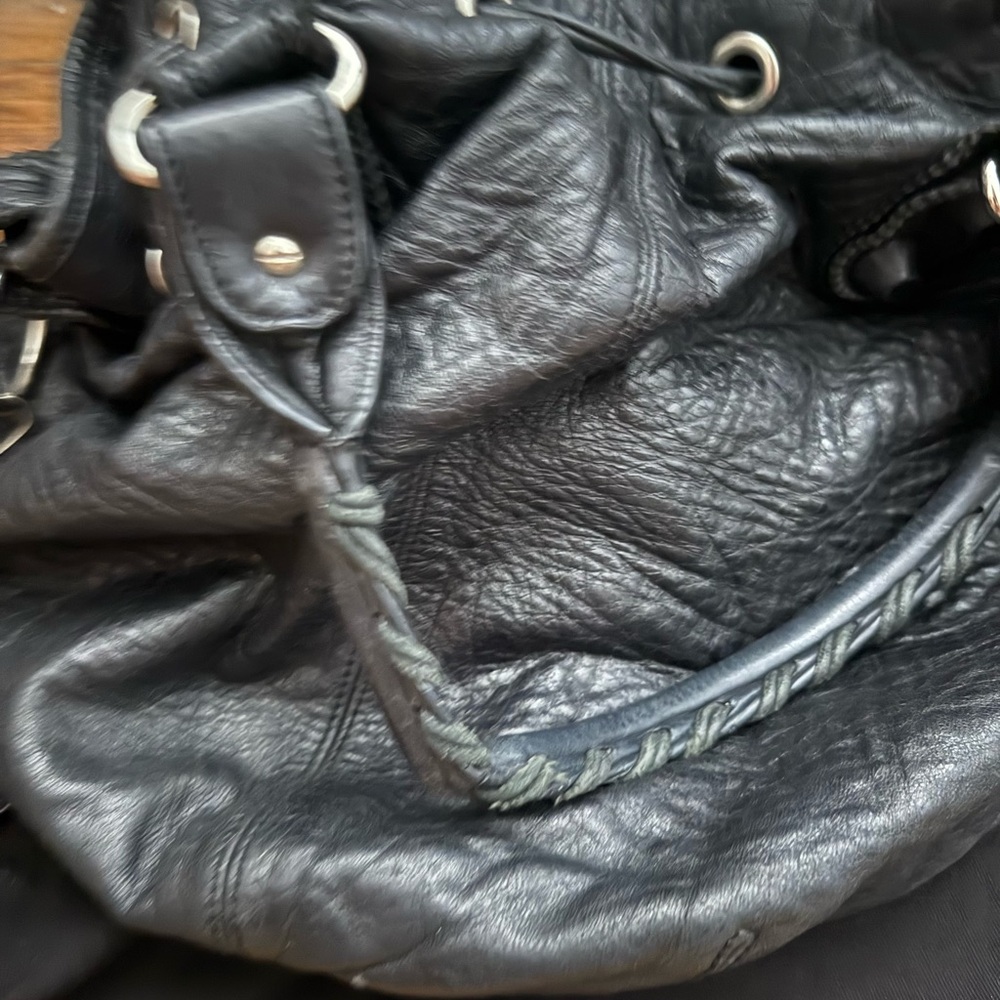 Balenciaga Black Leather Hobo Bag